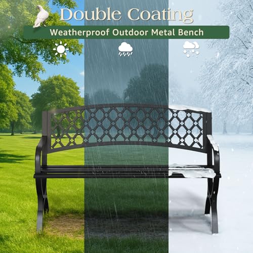Heavy-Duty Weatherproof Metal Garden Bench Y71219