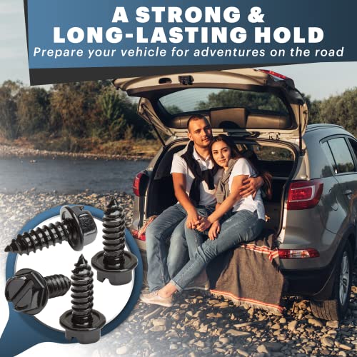 Stainless Steel License Plate Screws 4-Pack Black W788