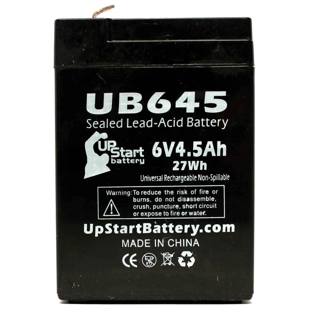 6V 4.5Ah Sealed Lead Acid Battery with F1 to F2 Terminal Adapters O35738