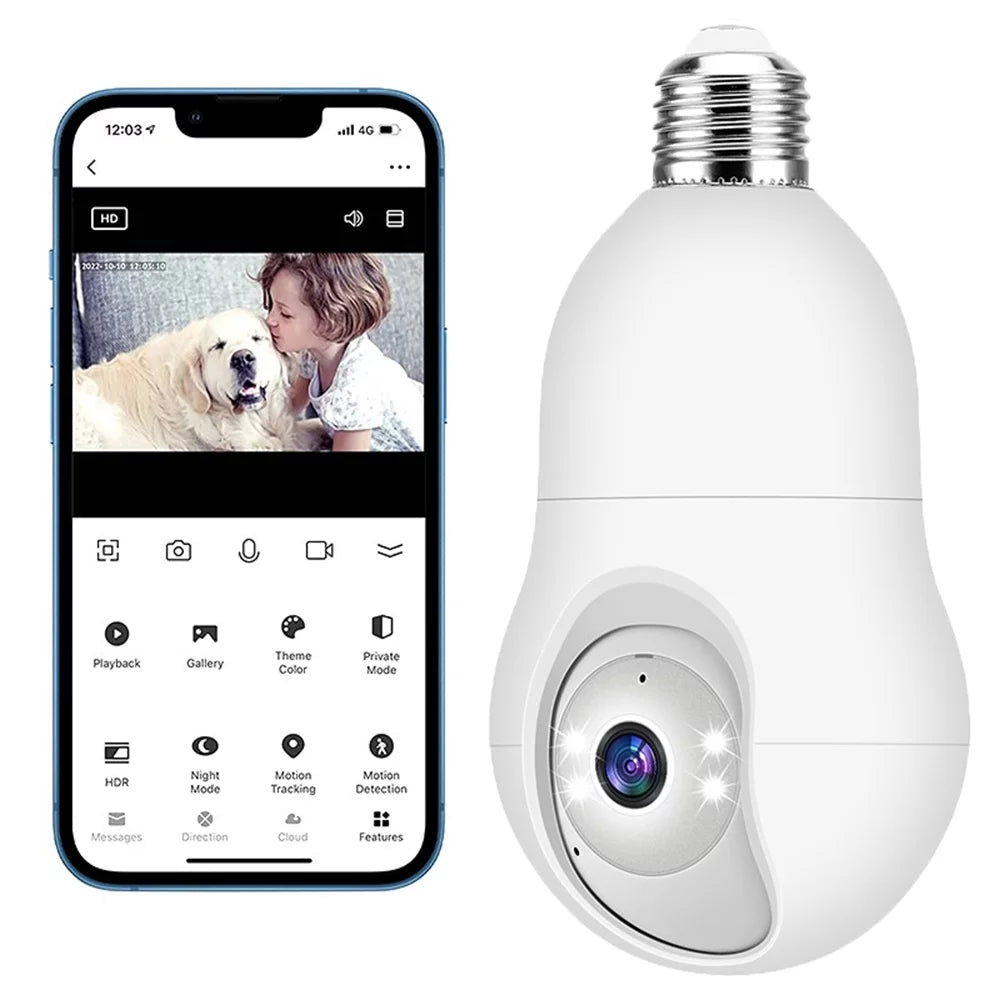 Light Bulb Security Camera 5G&2.4GHz 360° Wireless Camera X8499