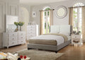 White and Grey Eastern King Size Bed 4pc Set X364511