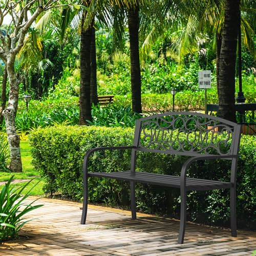 Heavy-Duty Weatherproof Metal Garden Bench Y71219