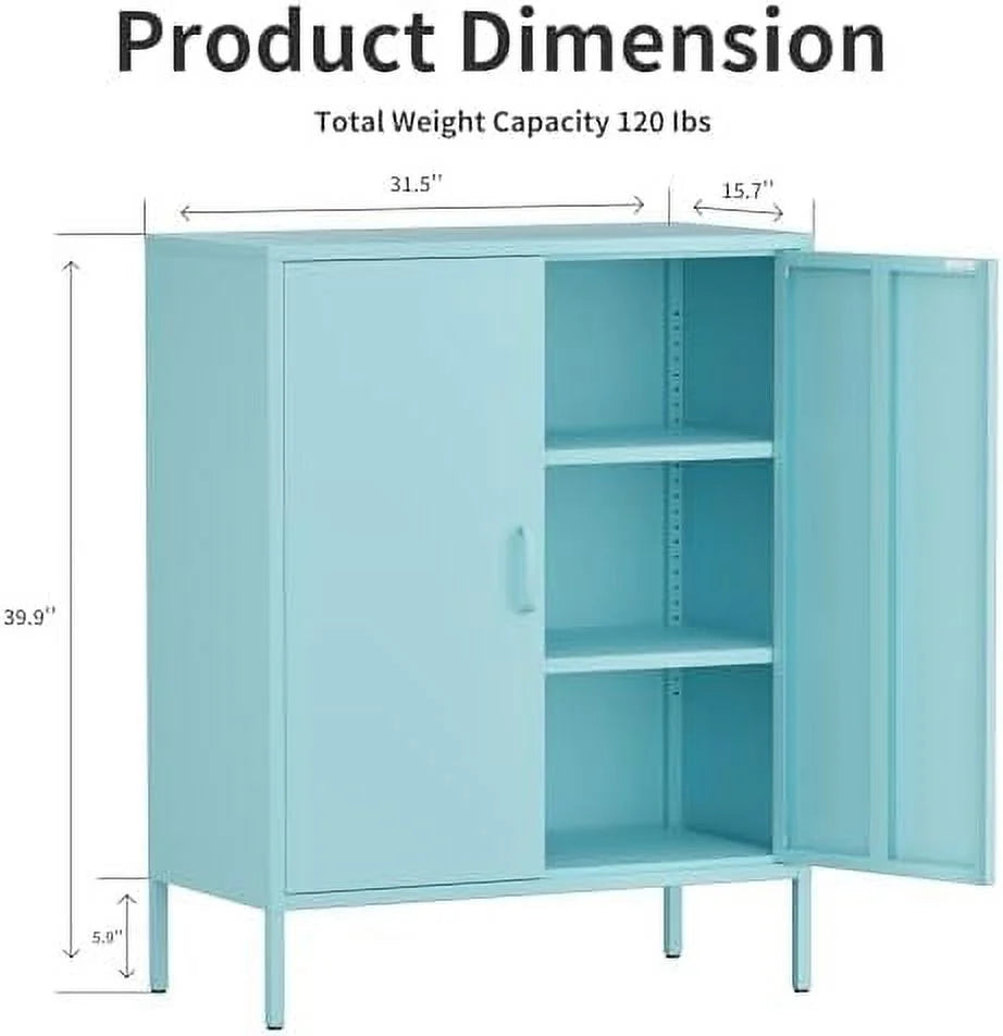 Metal Cabinet Locker with Hanging Rod and Adjustable Shelves Q444