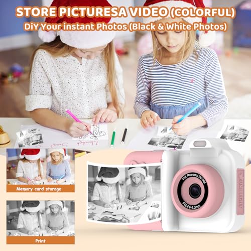 Instant Print Kids Camera 1080P HD Dual-Lens with 32G Card X8630