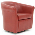 Red Faux Leather Swivel Club Chair T303