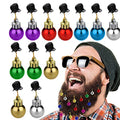 12PCS Christmas Bulb Beads Beard Ornament with Clip Z13012