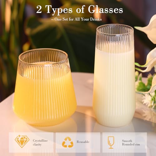 48 Pack Plastic Stemless Glasses H925