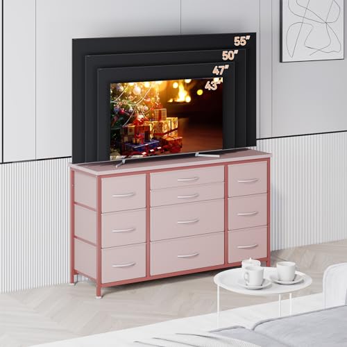 Black 10 Drawer Dresser with Power Outlet I707
