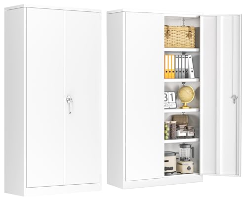 Metal Storage Cabinet with Wheels, 4 Shelves, Black X3255