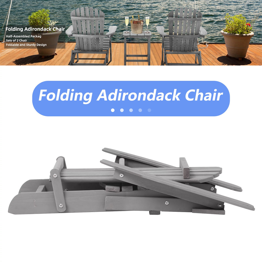 Folding Weather Resistant Adirondack Chair J62540