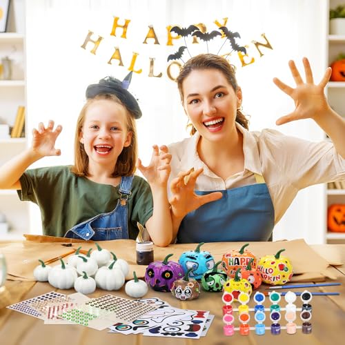 36 Sets White Plastic Pumpkin Painting Kits X74382