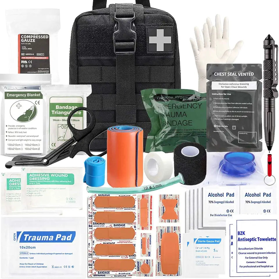 74 Piece Tactical First Aid Kit Molle Pouch U437