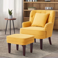 Yellow Upholstered Accent Chair with Ottoman Q2343