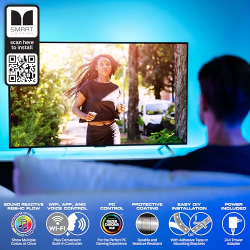 10ft Sound Reactive RGB+IC LED Strip Lights F204942