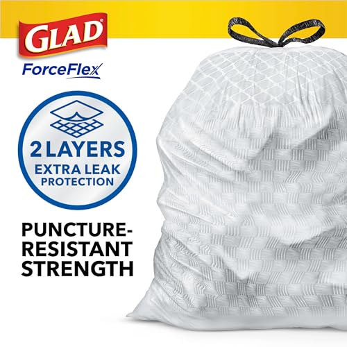 13 Gallon White Drawstring Trash Bags, 110 Count F78443
