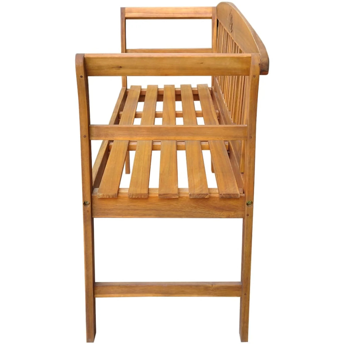 Acacia Wood Garden Bench with Gray Seat Cushion L672