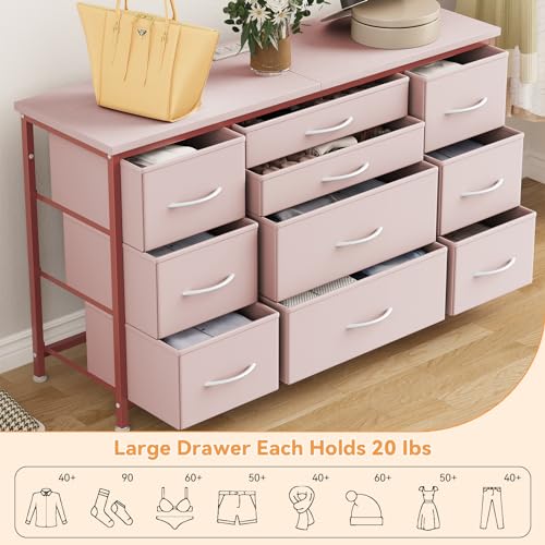 Black 10 Drawer Dresser with Power Outlet I707
