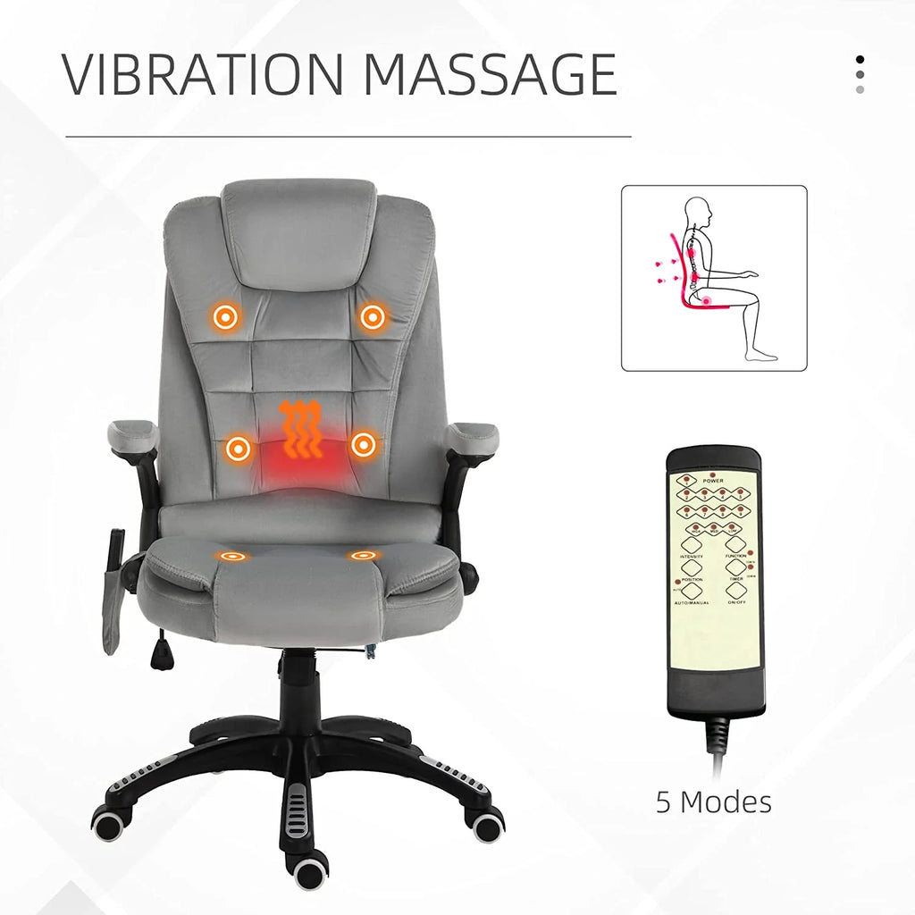 Gray Velvet Reclining Office Chair B38438
