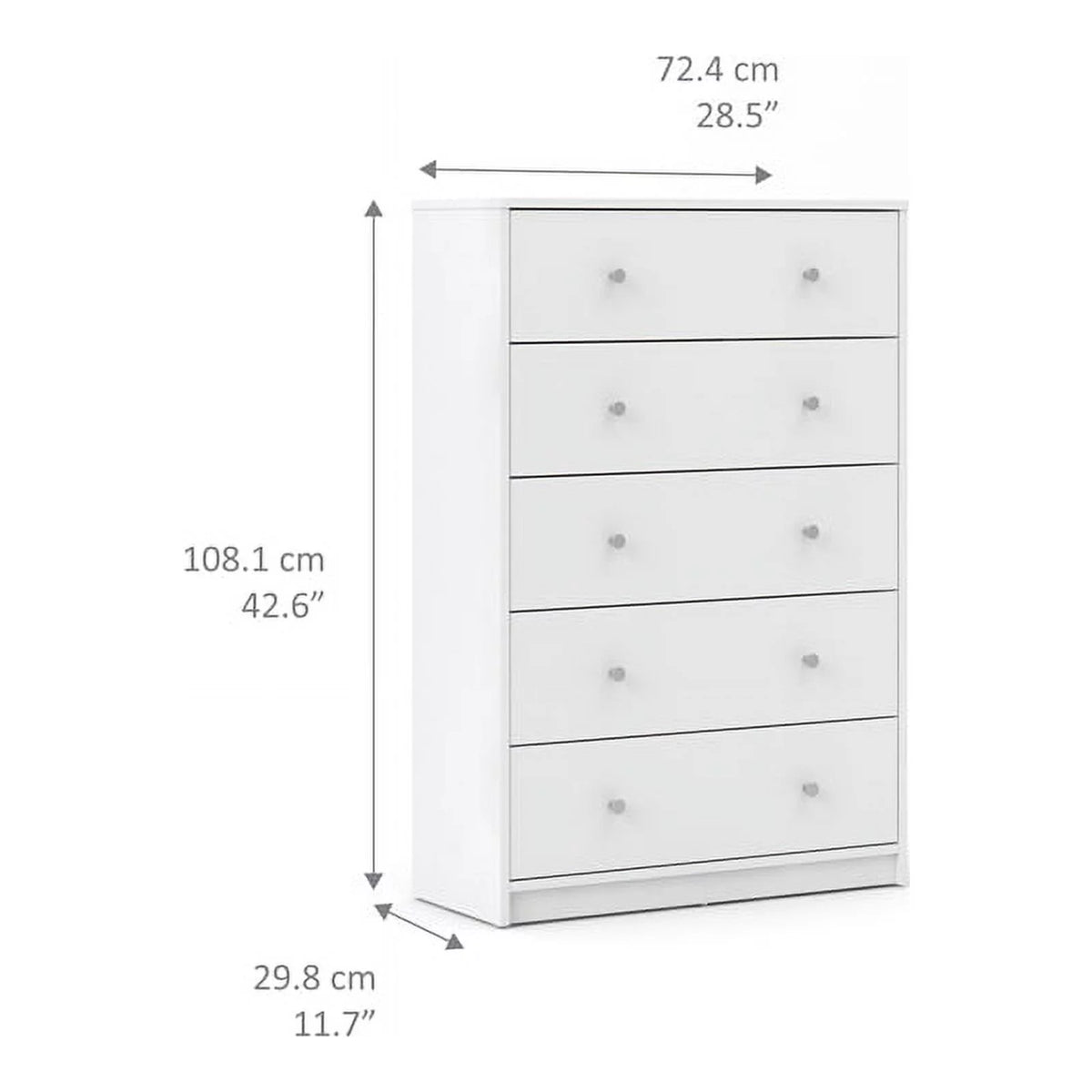 White 5 Drawer and 3 Drawer Chest Set F458