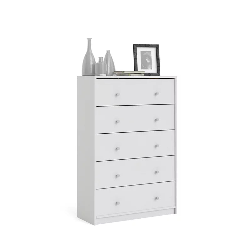 White 5 Drawer and 3 Drawer Chest Set F458