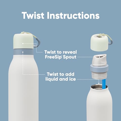24-oz Insulated Stainless Steel Water Bottle with Straw S664