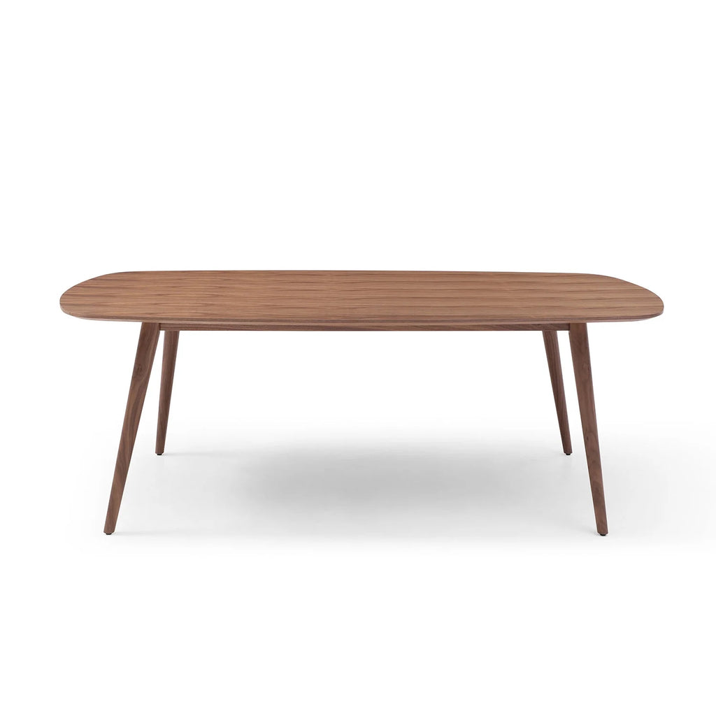 Large Walnut Wood Dining Table with Solid Wood Legs J3691