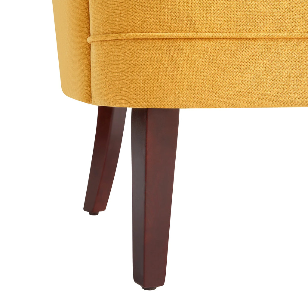 Yellow Upholstered Accent Chair with Ottoman Q2343