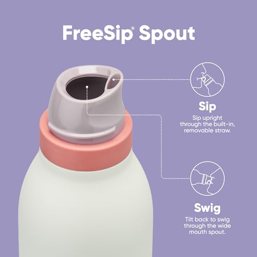 24-oz Insulated Stainless Steel Water Bottle with Straw S664