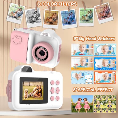 Instant Print Kids Camera 1080P HD Dual-Lens with 32G Card X8630