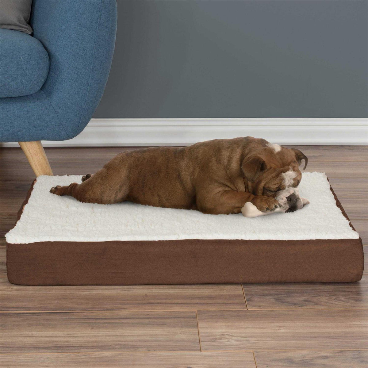 Sherpa Dog Bed with Memory Foam Cover L574