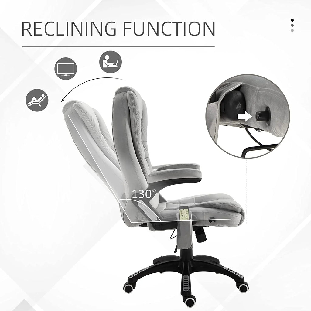 Gray Velvet Reclining Office Chair B38438