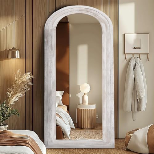 Arched Full Length Mirror with Solid Wood Frame W52585