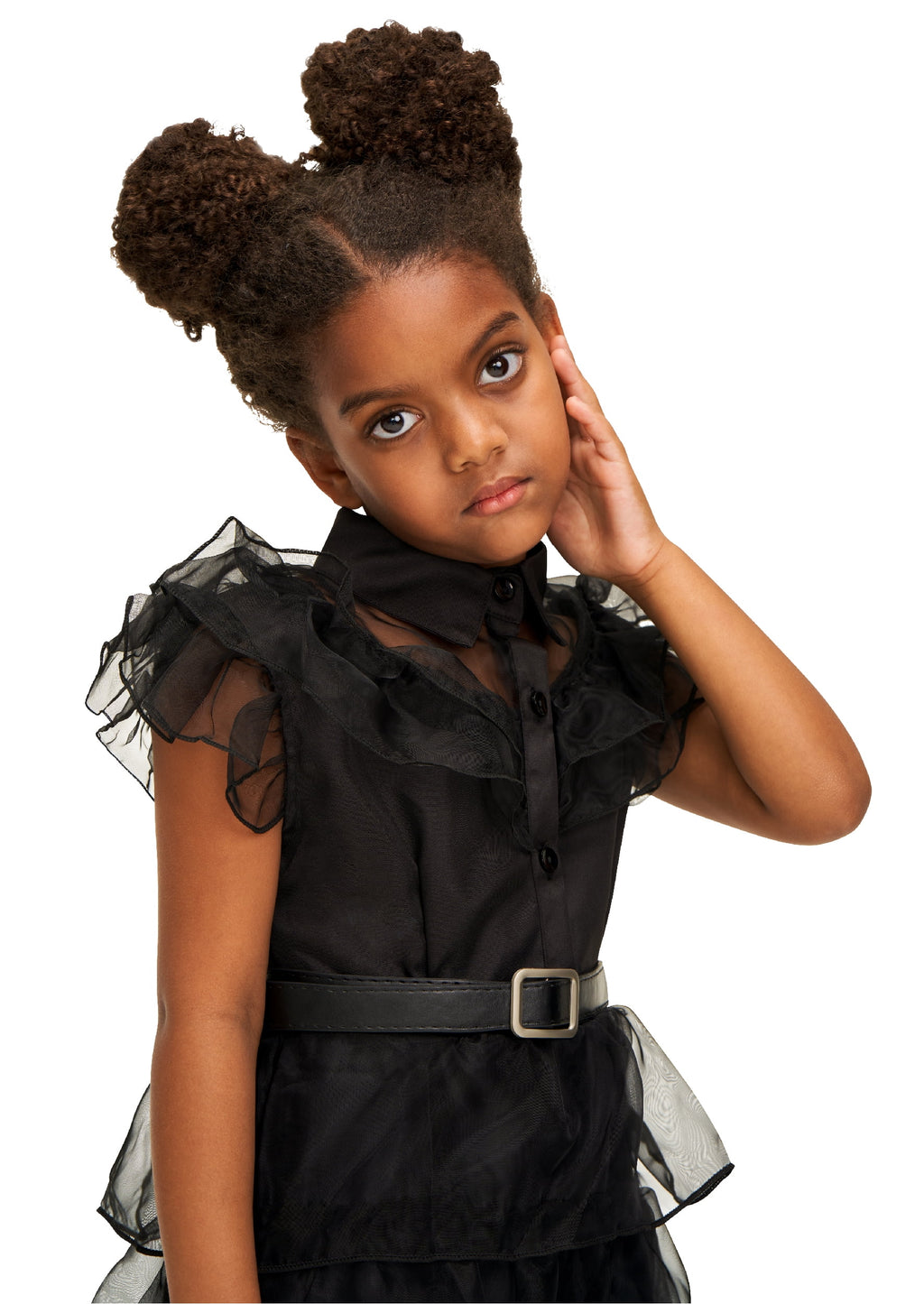 Girls Black Costume with Wig J852