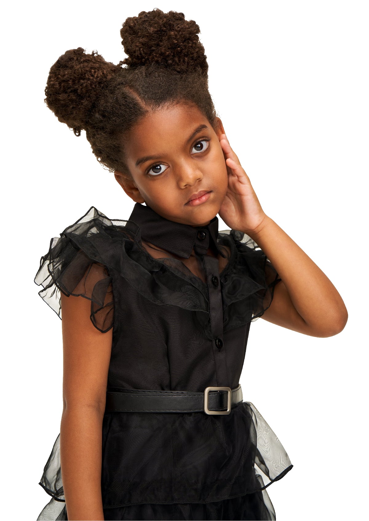 Girls Black Costume with Wig J852