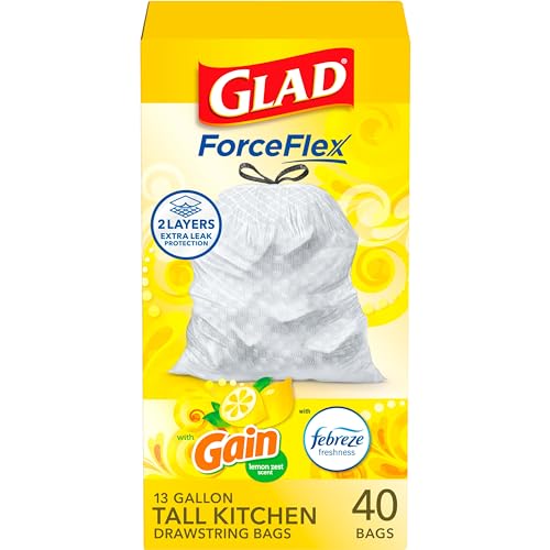 13 Gallon White Drawstring Trash Bags, 110 Count F78443