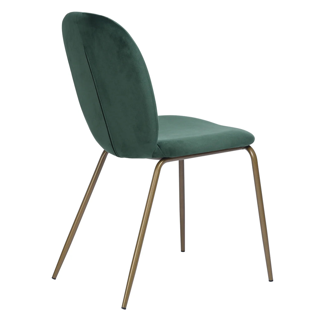 Green Velvet Upholstered Dining Chairs Set of 2 N3371