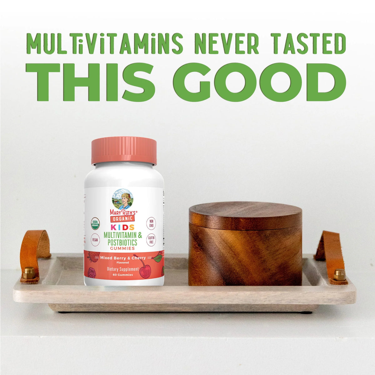 Organic Kids Multivitamin Gummies with Postbiotics, 60 Count B70741