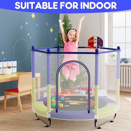 60" Trampoline with Basketball Hoop, Safety Enclosure M76781