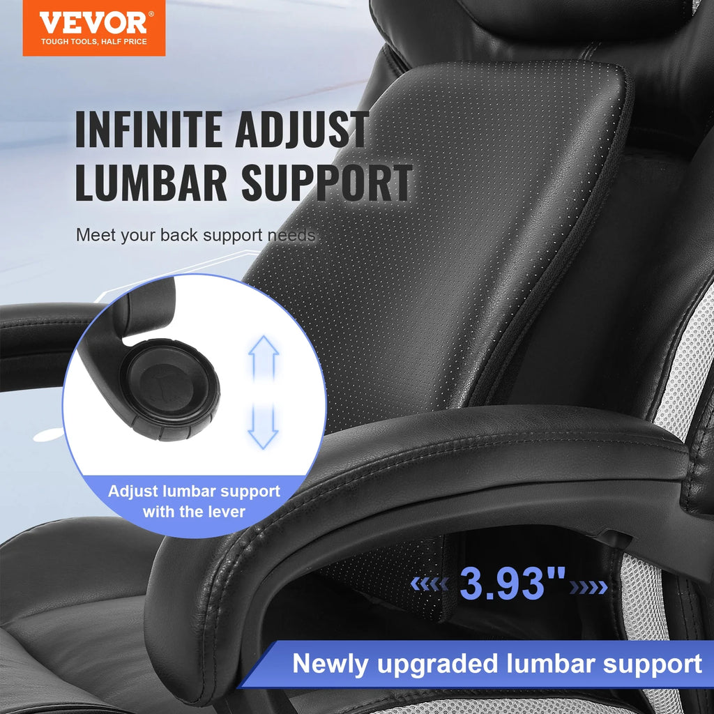 High Back 400 lbs Leather Executive Office Chair with Lumbar Support D126