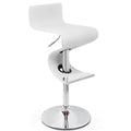 White Faux Leather Adjustable Bar Stool S302686