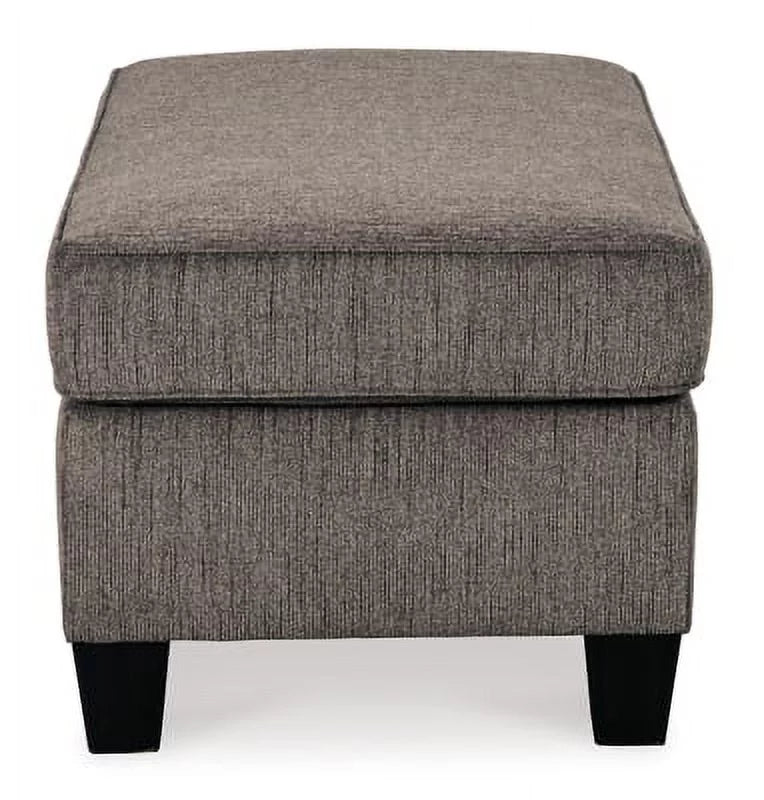 Chenille Slate Ottoman C387