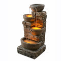 LED Outdoor Water Fountain Stone Gray M914