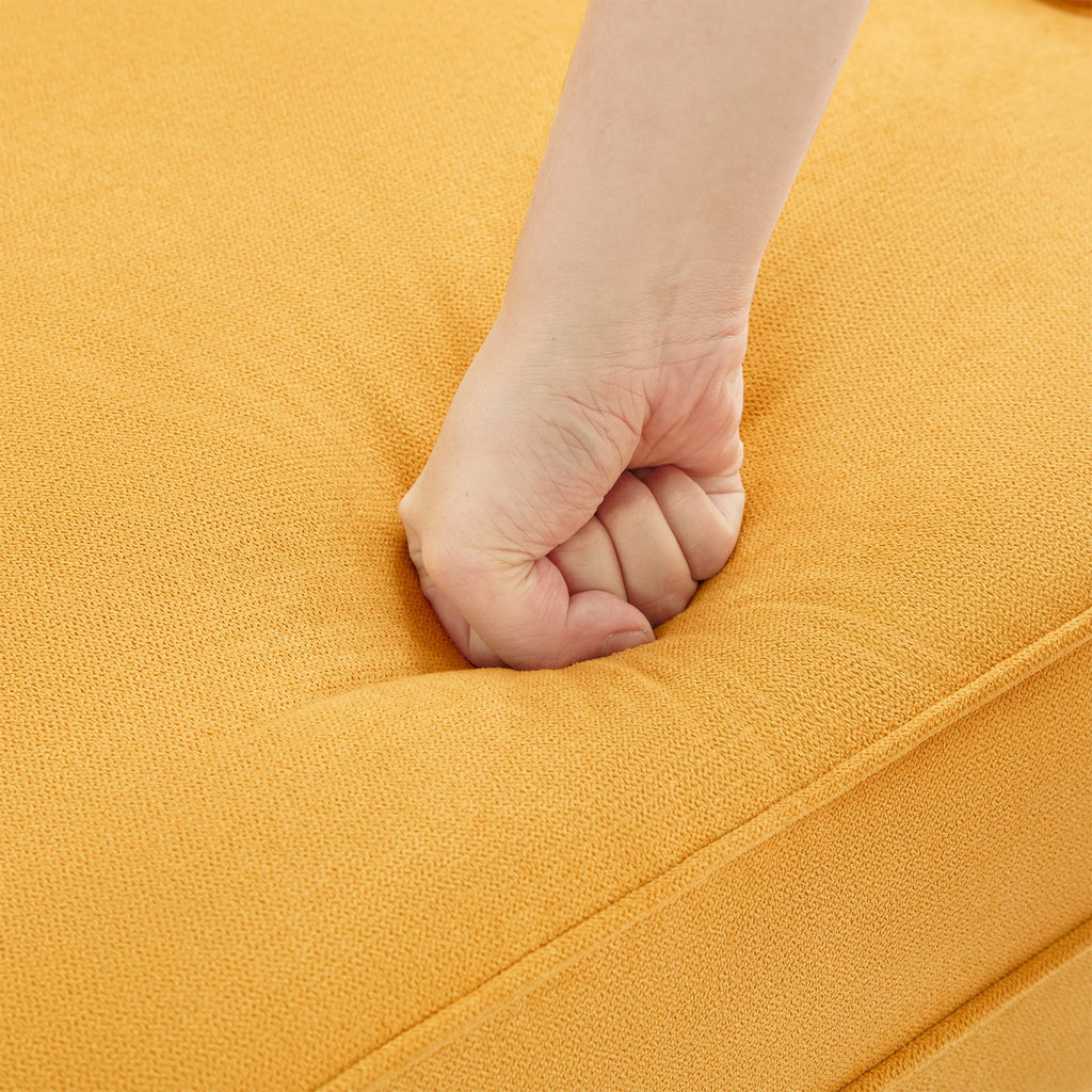 Yellow Upholstered Accent Chair with Ottoman Q2343