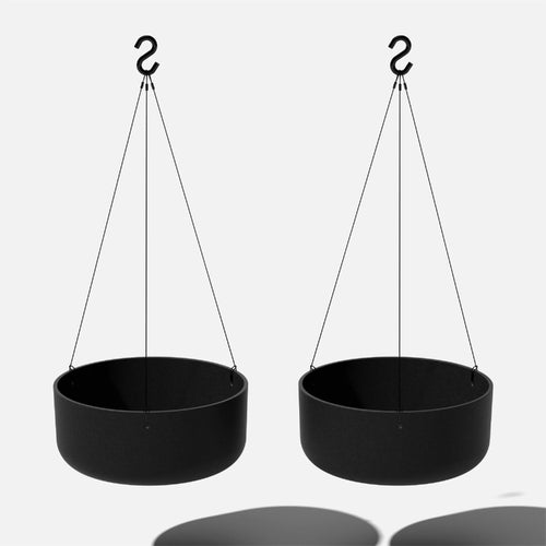 14" Hanging Bowl Planter 2-Pack Black M78389