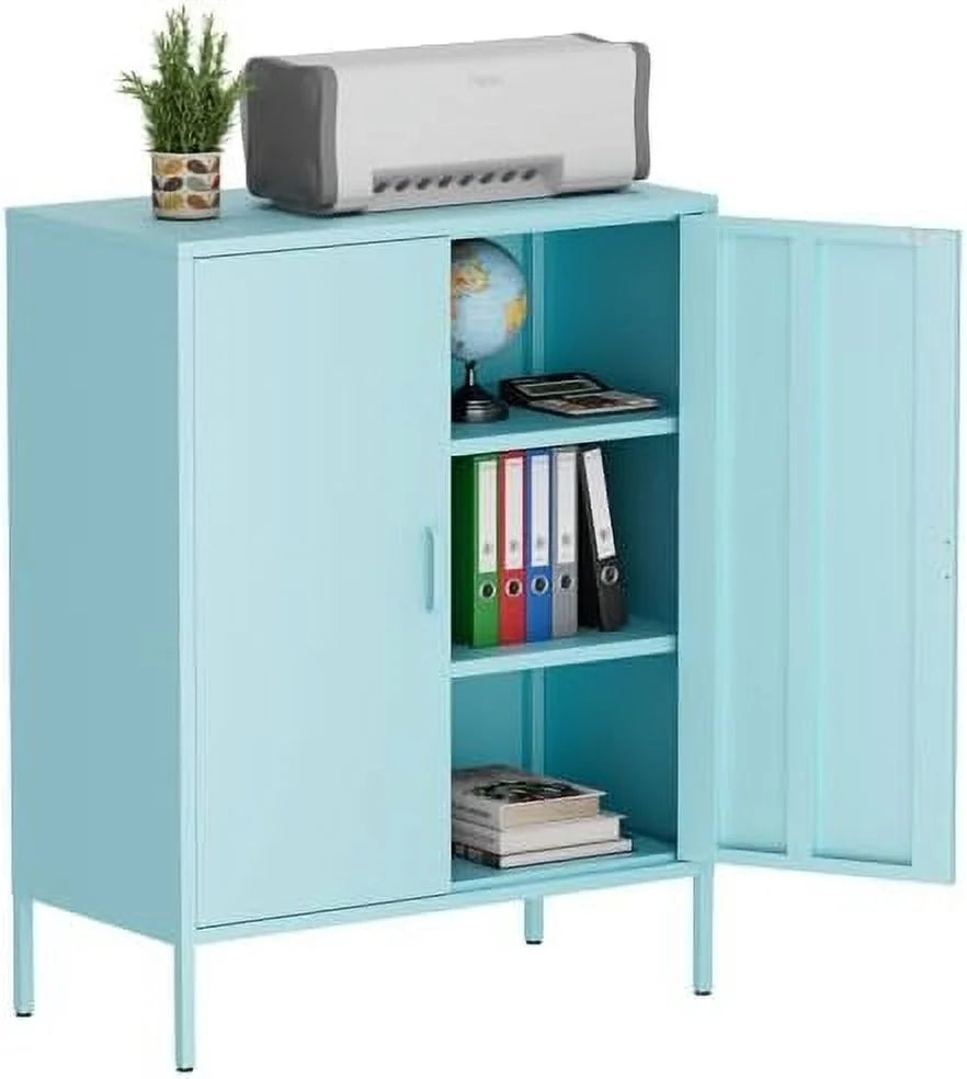 Metal Cabinet Locker with Hanging Rod and Adjustable Shelves Q444