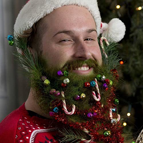 12PCS Christmas Bulb Beads Beard Ornament with Clip Z13012