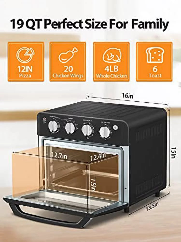 19 Quart 7-in-1 Air Fryer Toaster Oven with 4 Accessories I44968