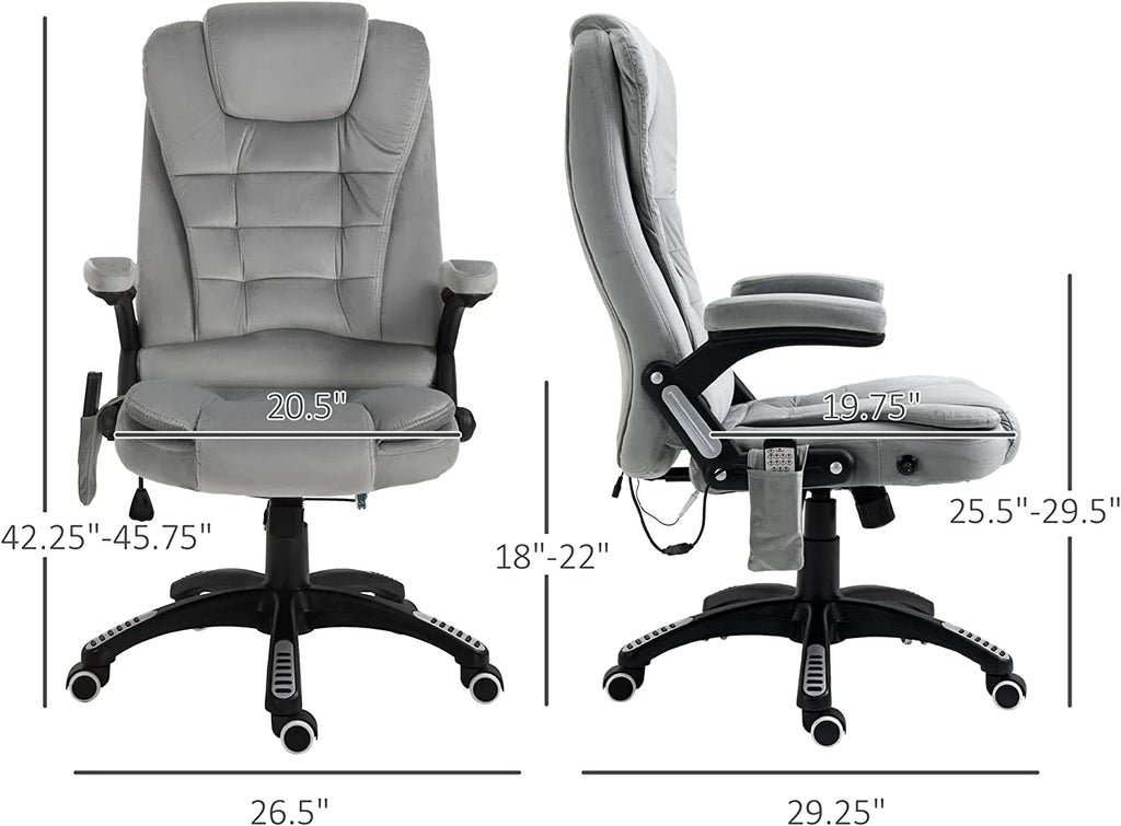 Gray Velvet Reclining Office Chair B38438