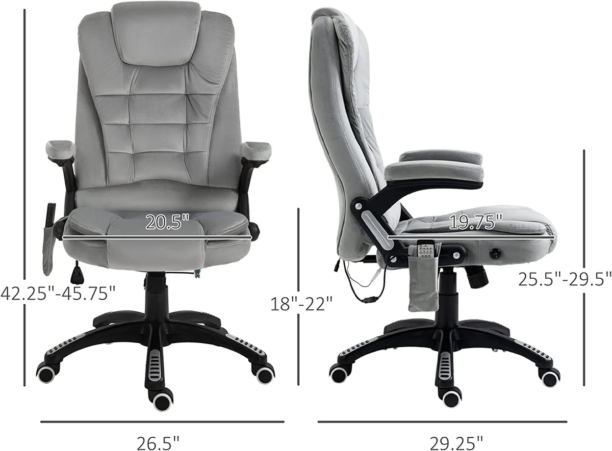 Gray Velvet Reclining Office Chair B38438