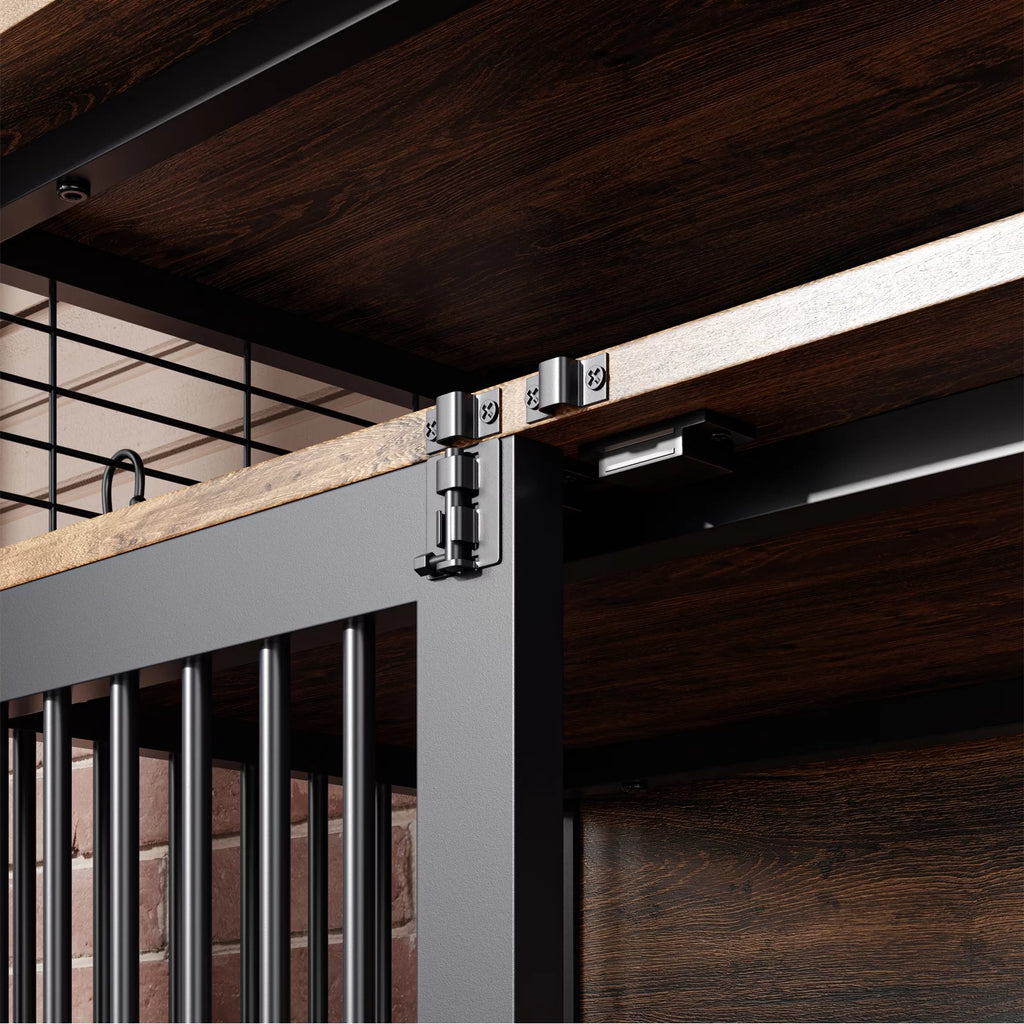 Wooden Dog Crate Furniture with Double Doors E8073